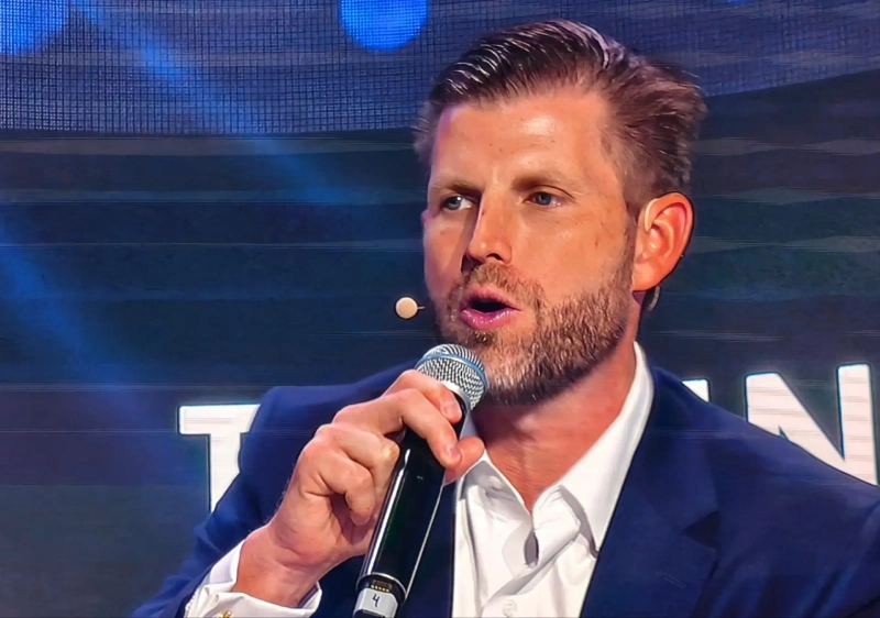 Eric Trump, Executive Vice President of the Trump Foundation, speaking at the Token2049 Dubai fireside chat / Photo=Lee Young-min, BloomingBit reporter