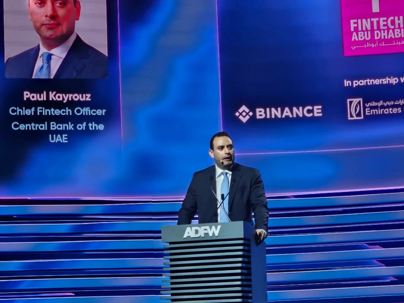 Paul Kairuz, UAE Central Bank Chief FinTech Officer, speaks at the 'Abu Dhabi Finance Week' held at ADQ Arena in Abu Dhabi on the 10th. // photo=Lee Su-hyun, BloomingBit reporter