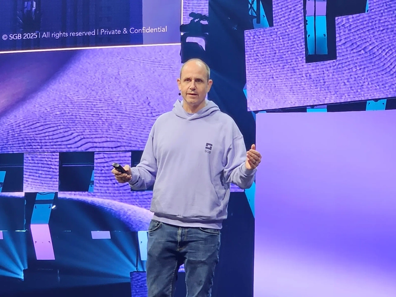 Justin Peyton (Justin Peyton) Singapore Gulf Bank CGO is presenting at 'Solana Breakpoint 2025'./Photo=Lee Su-hyun, Bloomingbit reporter