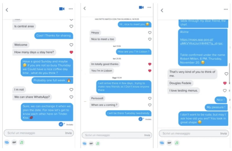 Chat between a fake dating-app account generated by Humanity (H) using artificial intelligence (AI) and an actual user. Photo=Humanity (H)