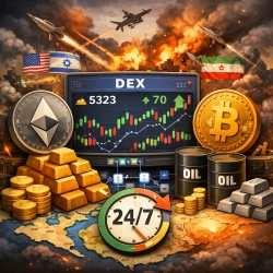 週末の米・イラン紛争で伝統資産が乱高下…分散型取引所に「注目」