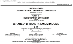 BlackRock files S-1 for Bitcoin Premium Income ETF…to use a covered-call strategy