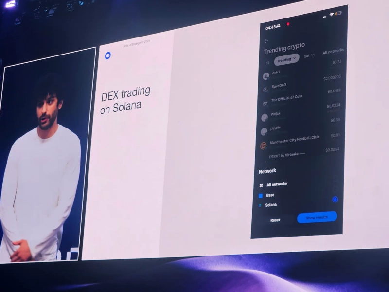 Sabs Sachdeva(Sabs Sachdeva) Coinbase software engineer demonstrating the on-chain trading feature. / Photo=Lee Su-hyun Bloomingbit reporter