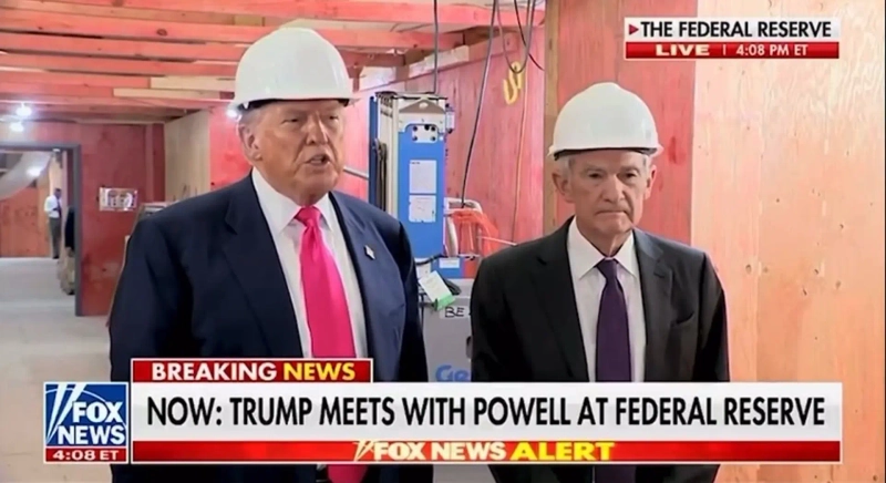 トランプ大統領(左)とジェローム・パウエル連邦準備制度議長(右) /写真=フォックス・ニュース キャプチャー