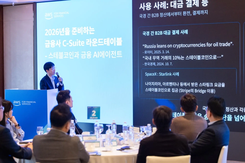 Lee Jung-woo, Korbit Chief Technology Officer (CTO), is participating as a speaker and presenting at the 'C-Suite Roundtable for Financial Firms Preparing for 2026' held at The Westin Chosun Seoul on the 18th of this month. Photo=Korbit