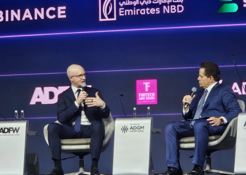 Brian Armstrong, Coinbase CEO, is speaking at the 'Abu Dhabi Finance Week' held on the 10th at the ADQ Arena in Abu Dhabi. // Photo=Lee Su-hyun, BloomingBit reporter