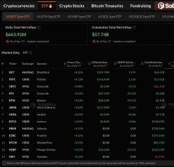 美 비트코인 현물 ETF, 6억6391만弗 순유입