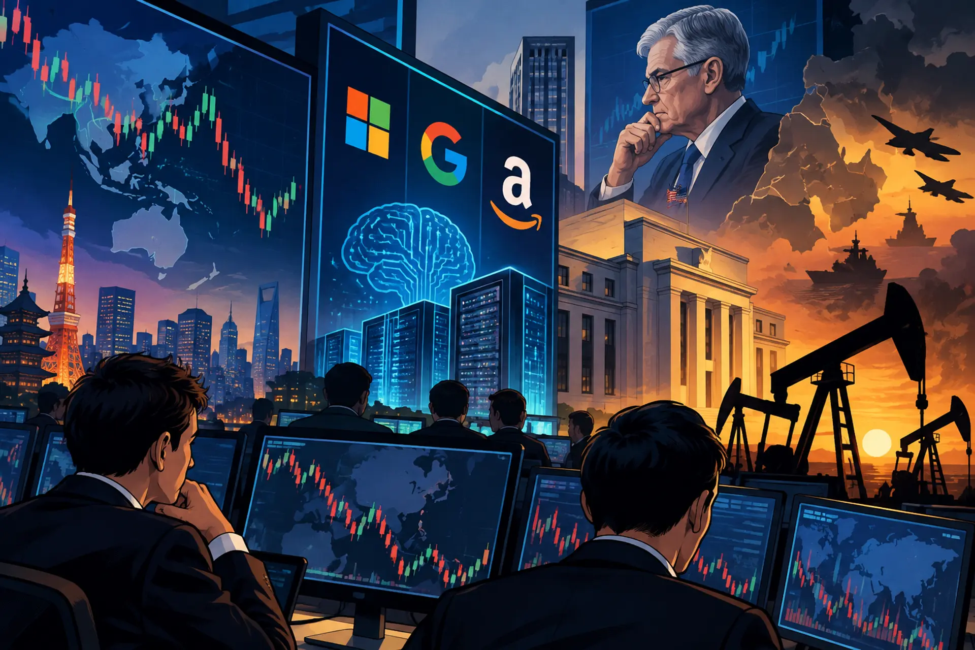 Asian Stocks Mixed on AI Investment Jitters; Big Tech Earnings, Fed Decision in Focus