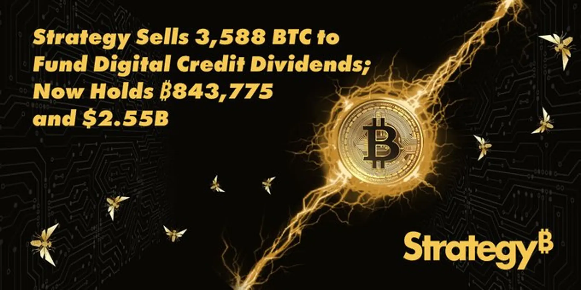 Strategy sells 3,588 Bitcoin, holdings now 843,775 BTC