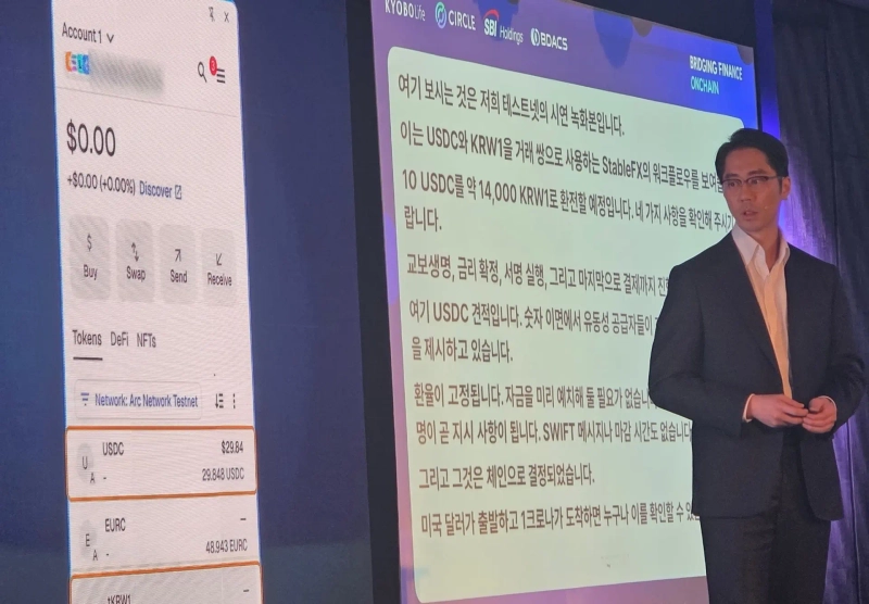Kim Tak-jong, BDACS co-founder and chief strategy officer, speaks at the "Bridging Finance Onchain" event at the Four Seasons Hotel in Seoul's Jongno district on October 1. Photo: Jin Wook/Bloomingbit