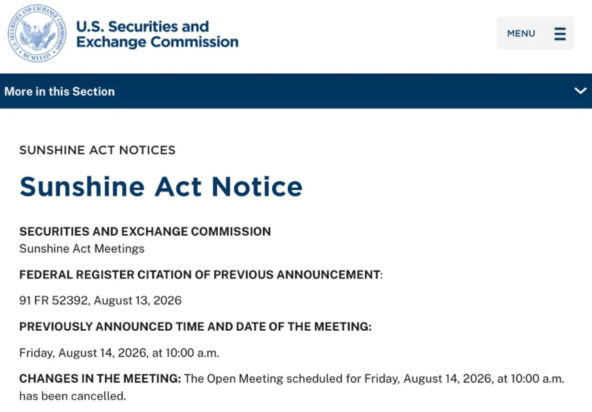 SEC Delays Public Meeting on Crypto Regulation