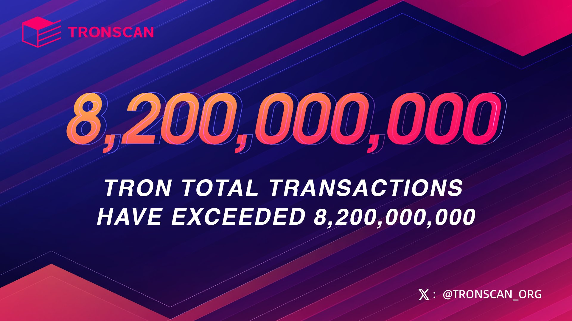 트론(TRX), 전체 트랜잭션 82억 건 돌파