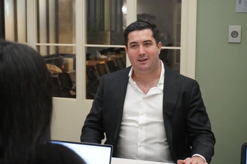 매트 라이트 가이아 최고경영자(CEO)가 18일 블루밍비트와 인터뷰를 진행하고 있다.