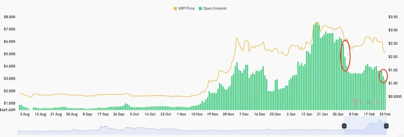 XRP 미결제약정 / 출처=코인글래스